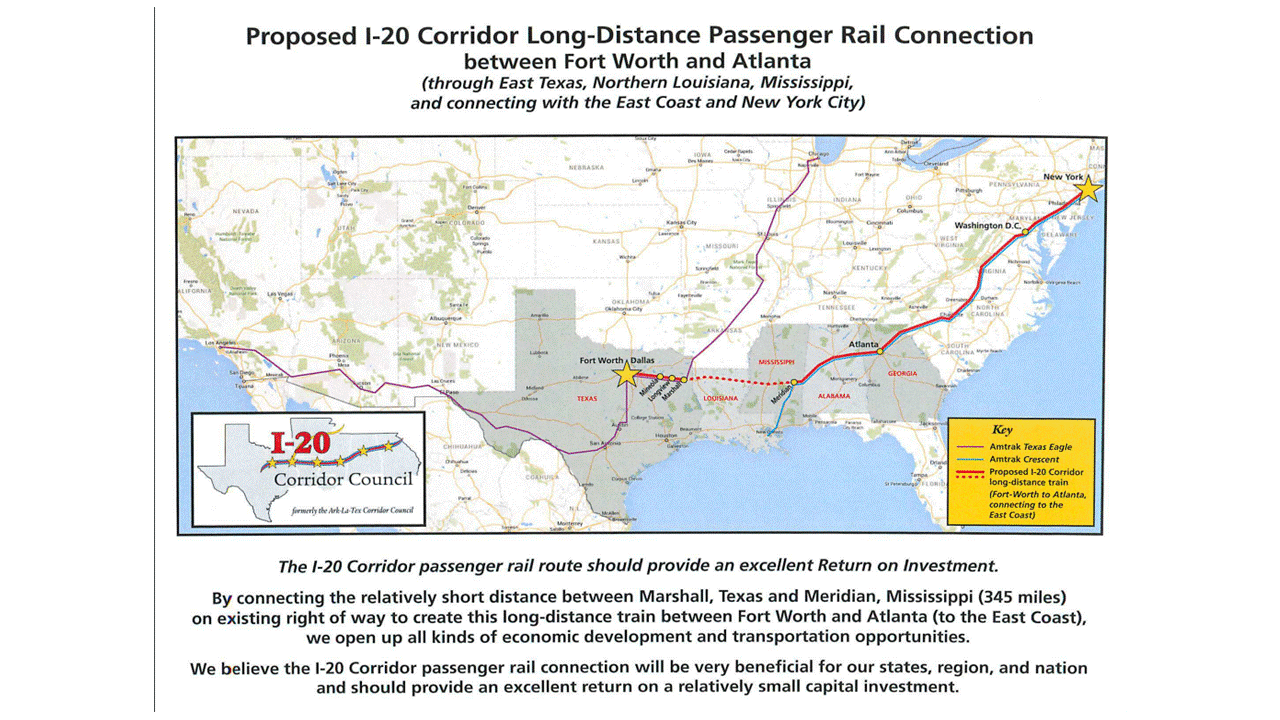 Study looks at AtlantaDallasFt. Worth rail route through Meridian MS