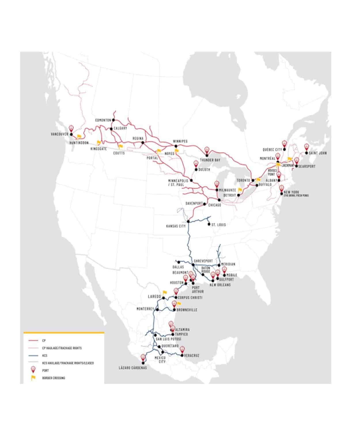 CP and KCS agree to combine, creating the first U.S.-Mexico-Canada rail ...